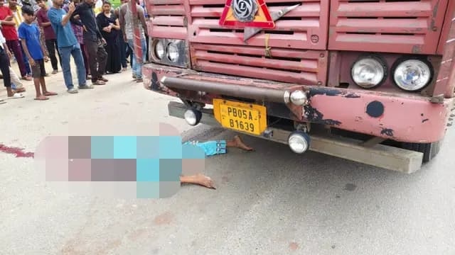 Lakhimpur kheri news : ट्रक की चपेट में आने से युवती की मौत