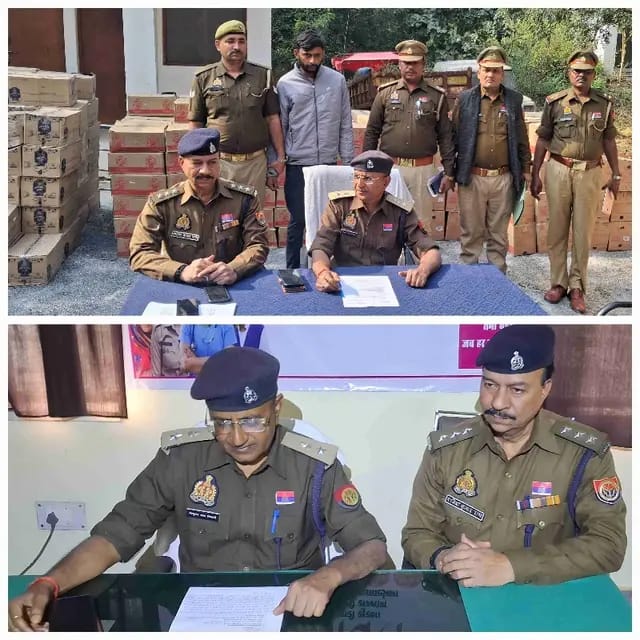 Sonbhadra News :दुद्धी पुलिस को मिली बड़ी सफलता, ट्रक में छुपाकर ले जायी जा रही 680 पेटी अंग्रेजी शराब बरामद
