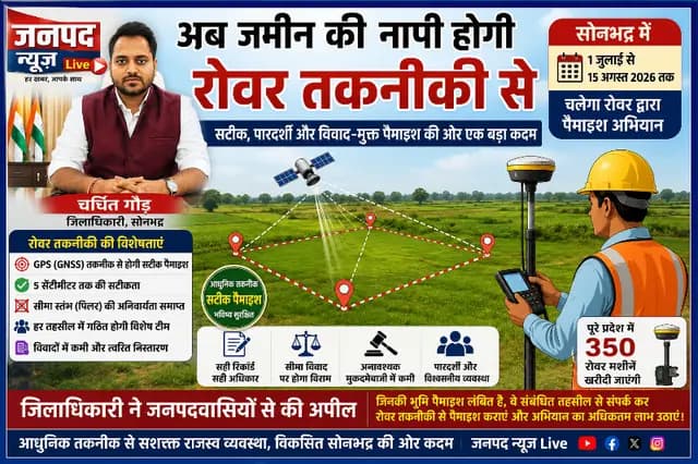 Sonbhadra News : लेखपाल-कानूनगो की मनमानी पर तकनीकी शिकंजा, अब रोवर मशीन से मिलेगा सटीक सीमांकन